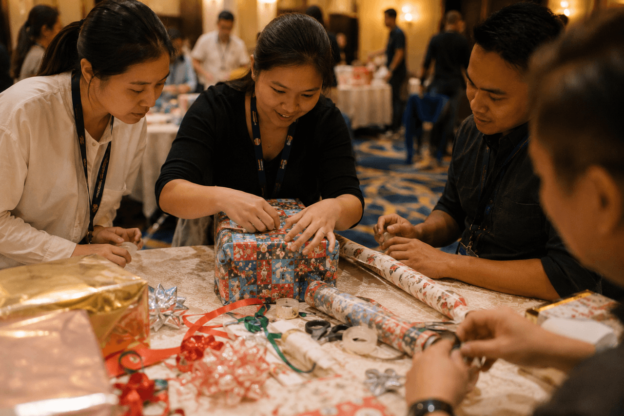 Mission Birthday Wrapping — Operation You Matter team building with Building Teams